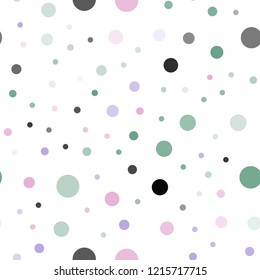 Light Multicolor vector seamless backdrop with dots. Blurred decorative design in abstract style with bubbles. Trendy design for wallpaper, fabric makers.