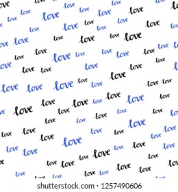 Light Multicolor vector seamless backdrop with phrase LOVE YOU. Illustration with phrase LOVE YOU for valentine's day. Texture for window blinds, curtains.
