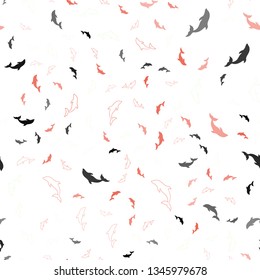 Light Multicolor vector seamless backdrop with ocean dolphins. Isolated sea dolphins on white background. Template for natural magazines.