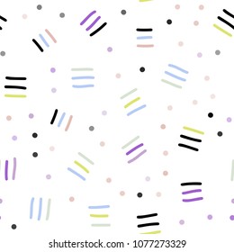 Light Multicolor vector seamless background with lines, ovals. Illustration with repetition of lines on white background. Design for textile, fabric, wallpapers.