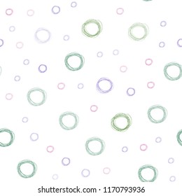 Light Multicolor vector seamless background with bubbles. Glitter abstract illustration with blurred drops of rain. Completely new template for your brand book.