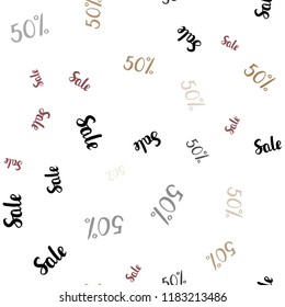 Light Multicolor vector seamless background with 50 % signs of sales. Colorful set of  percentage signs in simple style. Pattern for ads, posters, banners of sales.
