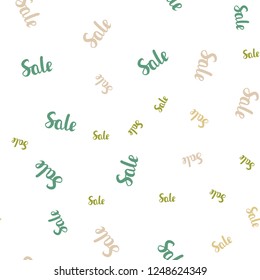 Light Multicolor vector seamless background with words of sales. Gradient illustration with discount signs on white backdrop. Backdrop for super sales on Black Friday.