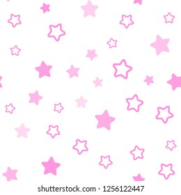 Light Multicolor vector seamless background with colored stars. Modern geometrical abstract illustration with stars. Template for business cards, websites.
