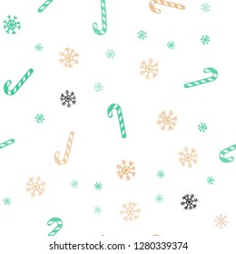 Light Multicolor vector seamless background with sweet xmas lollipops.