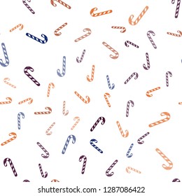 Light Multicolor vector seamless background with tasty xmas sweets.