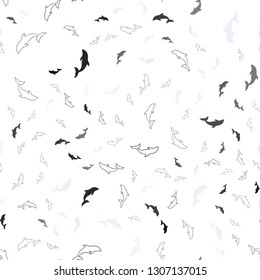 Light Multicolor vector seamless background with dolphins. Modern abstract illustration with sea dolphins. Pattern for wildlife ad, booklets.