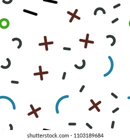 Light Multicolor vector seamless cover with abstract shapes. Illustration with repetition of lines on white background. Pattern for design of fabric, wallpapers.