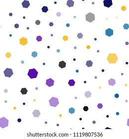 Light Multicolor vector seamless cover with set of hexagons. Illustration with set of colorful hexagons. Pattern for texture of wallpapers.