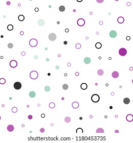 Light Multicolor vector seamless cover with spots. Modern abstract illustration with colorful water drops. Design for textile, fabric, wallpapers.