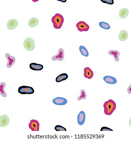 Light Multicolor vector seamless cover with spots. Blurred bubbles on abstract background with colorful gradient. Template for business cards, websites.