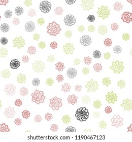 Light Multicolor vector seamless cover with beautiful snowflakes. Shining colored illustration with snow in christmas style. Template for business cards, websites.