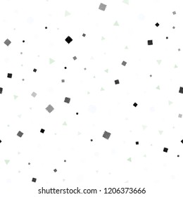 Light Multicolor vector seamless cover with polygonal style with circles. Abstract gradient illustration with circles, triangles, cubes. Pattern for design of window blinds, curtains.