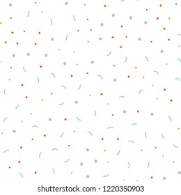 Light Multicolor vector seamless cover with spots, lines. Modern abstract colorful illustration with spheres and lines. Template for business cards, websites.