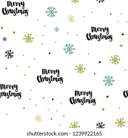 Light Multicolor vector seamless cover with beautiful snowflakes. Shining colorful illustration with snow in christmas style. Pattern for design of window blinds, curtains.