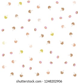 Light Multicolor vector seamless cover with set of coffee beans. Decorative gradient design of coffee cups and beans. Pattern for ad, booklets, leaflets of restaurants.