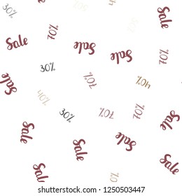 Light Multicolor vector seamless cover with symbols of 30, 40, 50 % sales. Colorful set of  percentage signs in simple style. Backdrop for super sales on Black Friday.