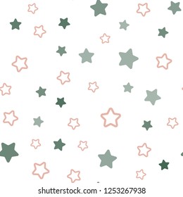 Light Multicolor vector seamless cover with small and big stars. Decorative shining illustration with stars on abstract template. Design for textile, fabric, wallpapers.