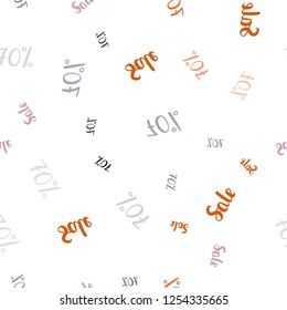 Light Multicolor vector seamless cover with symbols of 70 % sales. Colorful set of  percentage signs in simple style. Backdrop for mega promotions, discounts.