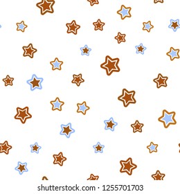 Light Multicolor vector seamless cover with small and big stars. Modern geometrical abstract illustration with stars. Pattern for design of fabric, wallpapers.