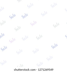 Light Multicolor vector seamless cover with symbols of sales. Illustration with signs of sales on abstract template. Pattern for ads, posters, banners of sales.