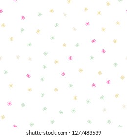 Light Multicolor vector seamless cover with beautiful snowflakes. Glitter abstract illustration with crystals of ice. Template for business cards, websites.