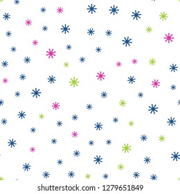 Light Multicolor vector seamless cover with beautiful snowflakes. Glitter abstract illustration with crystals of ice. Design for wallpaper, fabric makers.