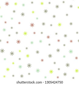 Light Multicolor vector seamless cover with beautiful snowflakes. Colorful snowflakes with gradient on abstract background. Pattern for trendy fabric, wallpapers.