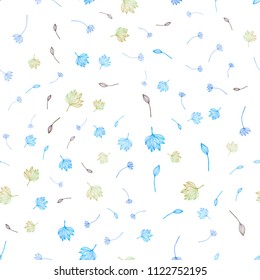 Light Multicolor vector seamless doodle layout. leaves on blurred abstract background with gradient. Hand painted design for web, leaflet, textile.