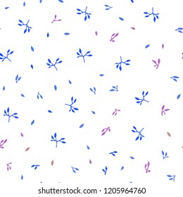 Light Multicolor vector seamless doodle texture with leaves. leaves on elegant natural pattern with gradient. Template for business cards, websites.