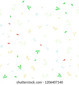 Light Multicolor vector seamless doodle pattern with leaves. Creative illustration in blurred style with leaves. Pattern for trendy fabric, wallpapers.