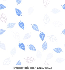 Light Multicolor vector seamless doodle pattern with leaves. New colorful illustration in doodle style with leaves. Design for textile, fabric, wallpapers.