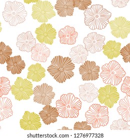 Light Multicolor vector seamless doodle background with flowers. Modern abstract illustration with flowers. Pattern for trendy fabric, wallpapers.