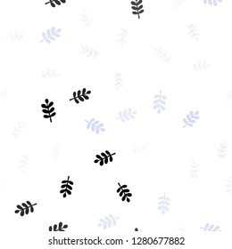 Light Multicolor vector seamless doodle template with leaves. New colorful illustration in doodle style with leaves. Texture for window blinds, curtains.