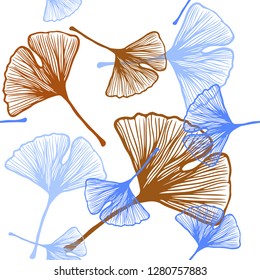 Light Multicolor vector seamless doodle template with leaves. A vague abstract illustration with leaves in doodles style. Pattern for design of fabric, wallpapers.