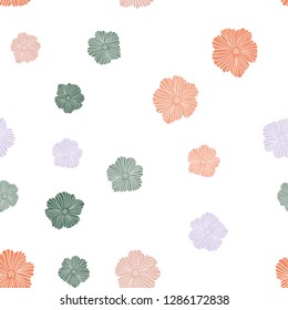 Light Multicolor vector seamless doodle layout with flowers. Creative illustration in blurred style with flowers. Texture for window blinds, curtains.
