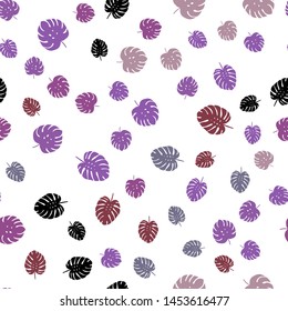 Light Multicolor vector seamless doodle layout with leaves. Modern geometrical abstract illustration with leaves. Pattern for design of fabric, wallpapers.
