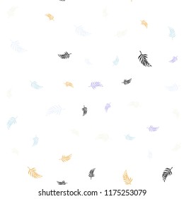 Light Multicolor vector seamless elegant background with leaves. leaves on blurred abstract background with gradient. Pattern for design of window blinds, curtains.