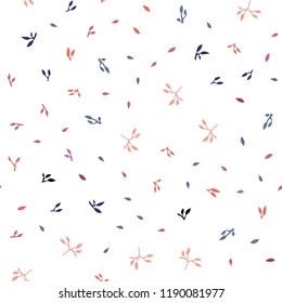 Light Multicolor vector seamless elegant wallpaper with leaves. Glitter abstract illustration with doodles and leaves. Template for business cards, websites.