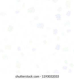 Light Multicolor vector seamless elegant template with leaves, branches. Sketchy doodles on white background. Pattern for trendy fabric, wallpapers.