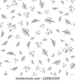 Light Multicolor vector seamless elegant template with leaves, flowers. Illustration with doodles on abstract template. Design for textile, fabric, wallpapers.