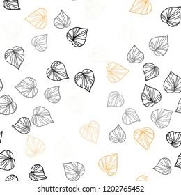 Light Multicolor vector seamless elegant wallpaper with leaves. Colorful abstract illustration with leaves in doodle style. Pattern for design of window blinds, curtains.