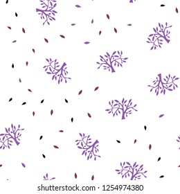 Light Multicolor vector seamless elegant pattern with leaves, branches. An elegant bright illustration with leaves and branches. Pattern for trendy fabric, wallpapers.