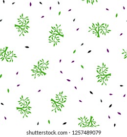 Light Multicolor vector seamless elegant background with leaves, branches. Colorful abstract illustration with leaves in doodle style. Template for business cards, websites.