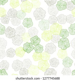 Light Multicolor vector seamless elegant wallpaper with flowers. Abstract illustration with flowers in doodles style. Pattern for design of fabric, wallpapers.