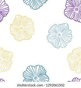 Light Multicolor vector seamless elegant pattern with flowers. An elegant bright illustration with flowers. Texture for window blinds, curtains.