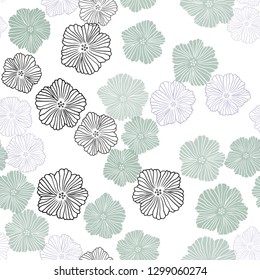 Light Multicolor vector seamless elegant pattern with flowers. Flowers in natural style on white background. Pattern for trendy fabric, wallpapers.