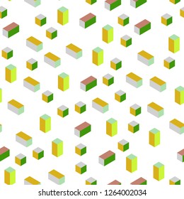 Light Multicolor vector seamless, isometric template with rhombus. Abstract gradient illustration with rectangles. Design for wallpaper, fabric makers.