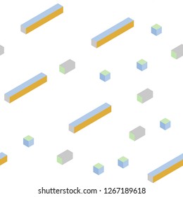 Light Multicolor vector seamless, isometric background with rectangles. Glitter abstract illustration with rectangular shapes. Pattern for trendy fabric, wallpapers.