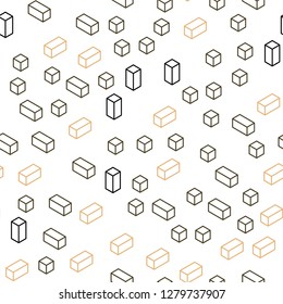 Light Multicolor vector seamless, isometric pattern in square style. Rectangles on abstract background with colorful gradient. Template for business cards, websites.